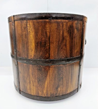 Fioriera a botte in legno