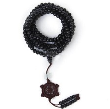 COLLANA BRACCIALE BUDDISTA MALA TIBETANA LEGNO ROSARIO PREGHIERA 216Granni 6mm
