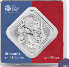 Britannia and Liberty 1oz Silver Bullion Bar 999.9 Fine Silver | Limited to 70k