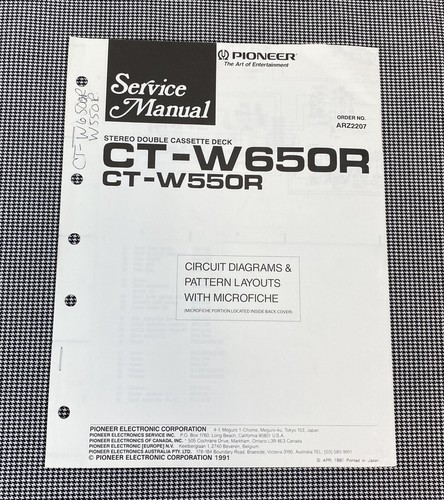 Pioneer w650r w550r - pioneer, ct-w650r/w550r