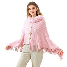 Donna Pelliccia Finta Poncho