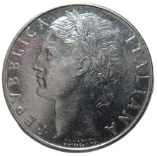 ITALY, 100 LIRE, 1959.