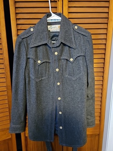Giacca camicia lana grigia