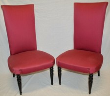 ANTICA COPPIA POLTRONA SEDIE IMBOTTITE SCHIENALE ALTO CAMERA CHAIR DESIGN BUFFA