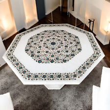 Tavolo da pranzo piano marmo conchiglia Paua intarsiato intarsiato arte ristorante interno