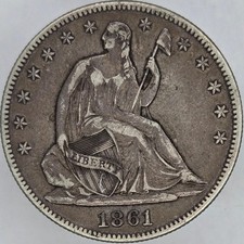 Mezzo dollaro Liberty 1861 XF