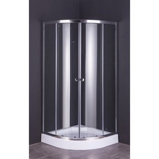 BOX DOCCIA CRISTALLO SEMICIRCOLARE DUE PORTE 'RUBINO' cm 80 x 80 - H 185