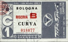 biglietto Ticket Stadio Bologna Campionato Nazionale 83-84