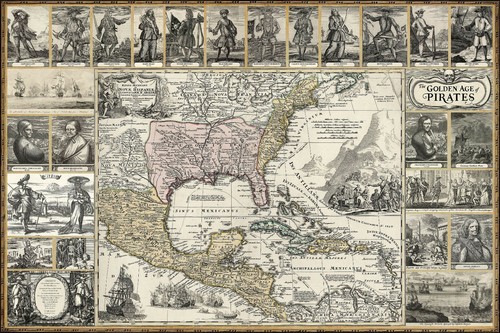 Poster mappa pirata arte - mappa,