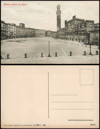 Cartolina siena piazza del - piazza,