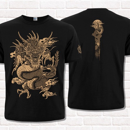 Shirt drago giapponese nera - drago,