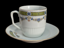 TAZZINA CAFFé E PIATTINO GINORI (DOCCIA) IN PORCELLANA PRIMI '900 DA COLLEZIONE