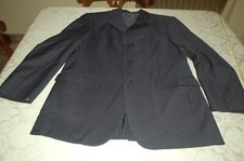 Time, Abito uomo, Gessato grigio scuro riga azzurra, Lana 120s, tg 48 dr R usato