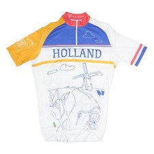 MAGLIE BICI MAGLIE uomo bianche e arancioni Olanda grafica ciclismo XL manica corta