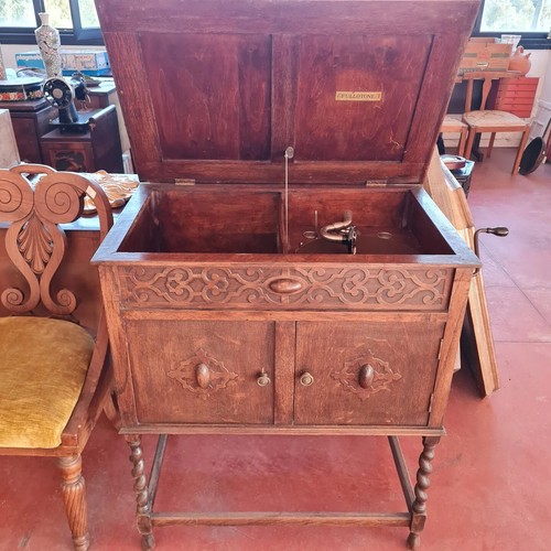 Grammofono con mobile legno - grammofono,