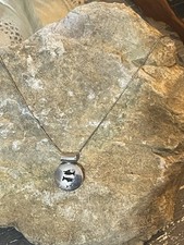 Collana In Argento Vintage Anni 70 Medaglia Segno Zodiacale Pesci