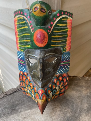 Maschera tribale maya legno - maschera,