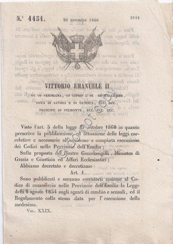 Regio decreto 1860 ii - decreto, ve