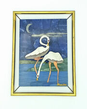 Mosaico fiorentino in pietra naturale con cornice in bronzo - Italia anni '50-60