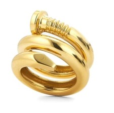 Anello con chiodo a spirale David Webb in oro giallo 18 kt misura 6 vendita al dettaglio $5500