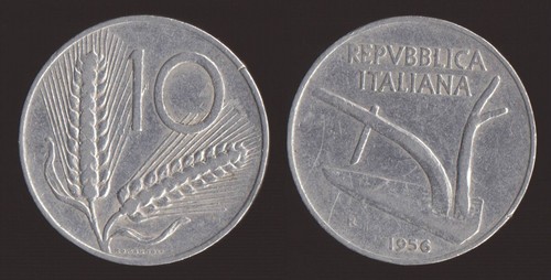 Lire 1956 spighe aratro - spighe, e