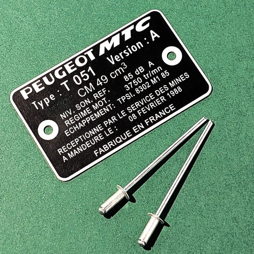 Plaque cadre peugeot 103 - de,