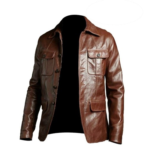 Blazer uomo vera pelle marrone - vera,
