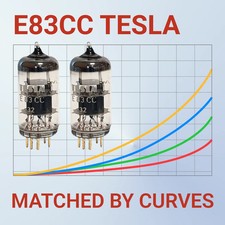 TESLA E83CC (12AX7 ECC83 ECC803S) NOS COPPIA ABBINATA DA CURVE su uTracer3+