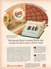 BURROUGHS ACCOUNTING MACHINES 1964 Pubblicità vintage URAGUAY ORANGE CRUSH
