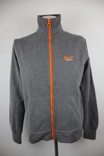 SUPERDRY FELPA MAGLIA UOMO S MAN SPORT JACKET SWEATSHIRT VINTAGE COTONE CON ZIP