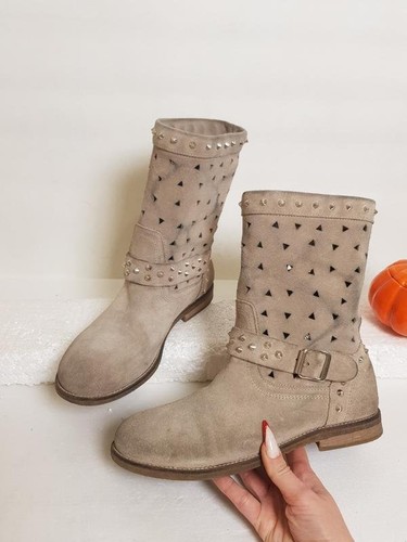 Stivali donna bufalo beige