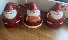 3 portacandele Di Babbo Natale