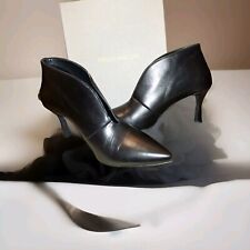 Tronchetti neri in pelle cashmere Stelio Malori tacco 8,5 cm