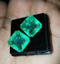 Coppia di pietre preziose certificate sfuse smeraldo colombiano naturale 8-10...