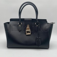 BORSA DONNA PATRIZIA PEPE NERO PELLE SAFFIANO LUCCHETTO DORATO