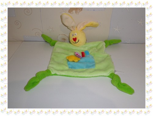 Doudou plat carré lapin - ㉘,