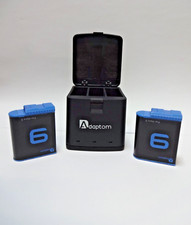 Adaptom 2 Pack Batteries and 3-Channel USB Storage Quick Charger for Gopro Hero