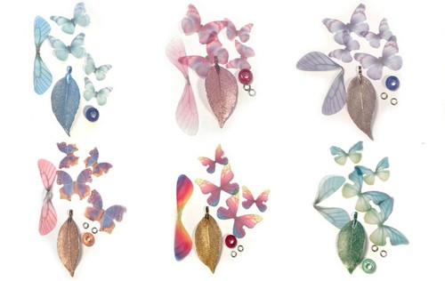 Vero foglia organza farfalle - foglia,