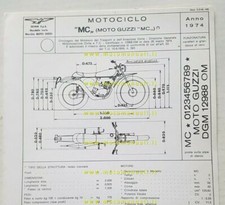 Moto Guzzi 125 Tuttoterreno 1974 scheda omologazione DGM originale 