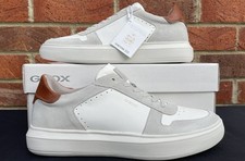 GEOX nuove scarpe da ginnastica uomo vera pelle sneakers stringate bianche UK8 US9 EU42