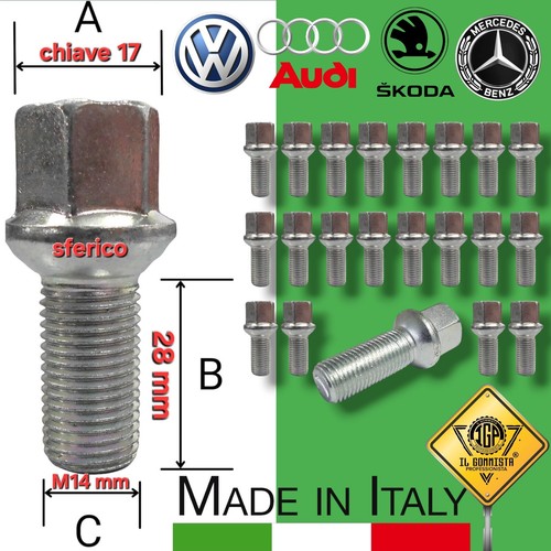 Kit bulloni ruota m14 1 - m14, 1,5