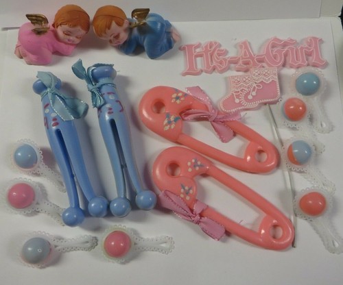 Vintage baby boy girl shower - baby,