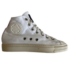 John Richmond - EU/39 - Sneaker alto in pelle bianco e tela rosso