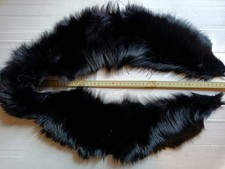 COLLO IN VERA PELLICCIA  PELLE NERA CM. 60 X 2 ANIMALE SCONOSCIUTO
