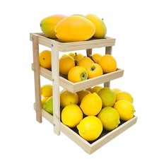 Scaffale vassoio in legno 15 x 17,8 x 18" 3 strati ideale per supermercati, negozi di alimentari