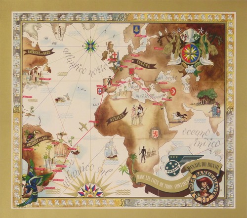 Poster vintage del - vintage, planisfero