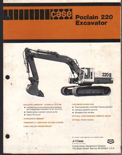 Case poclain 220 escavatore - case,
