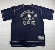 Camicia Vintage World Gym Bodybuilding Gorilla Sollevamento Pesi Muscoli Spiaggia Anni 90 Y2K L