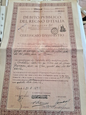 1953 DEBITO PUBBLICO DEL REGNO D'ITALIA "rinnovato 21/08/1953"   VEDI