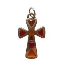 *HH* Ciondolo Pendente Religioso Croce Crocifisso Color Oro Ciondolino Sacro